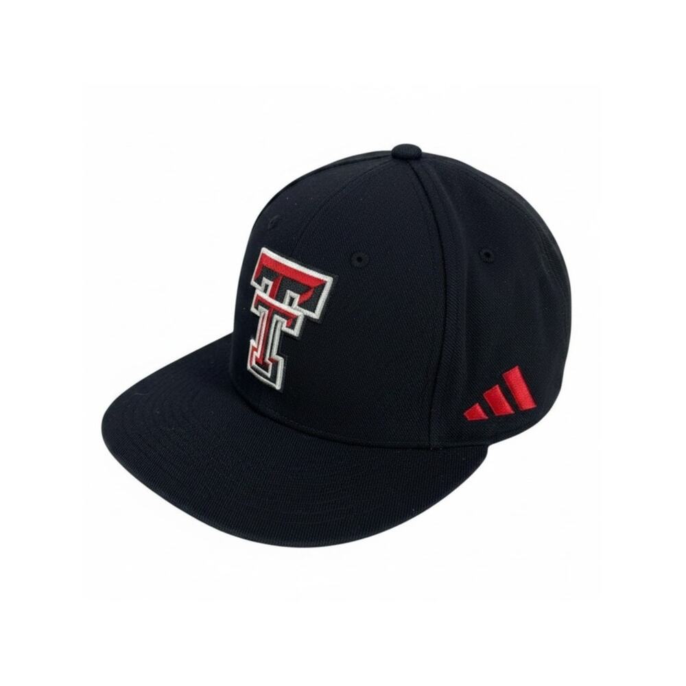 TEXAS TECH Hat Cap By ADIDAS Black Red Size 7
